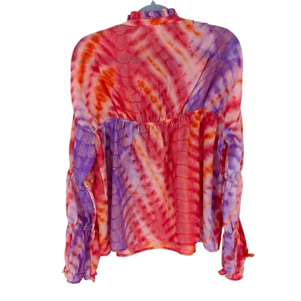 Zero Degrees Celsius Blouse Colorful Anthropologie Boho Tie-Dye - Picture 5 of 7